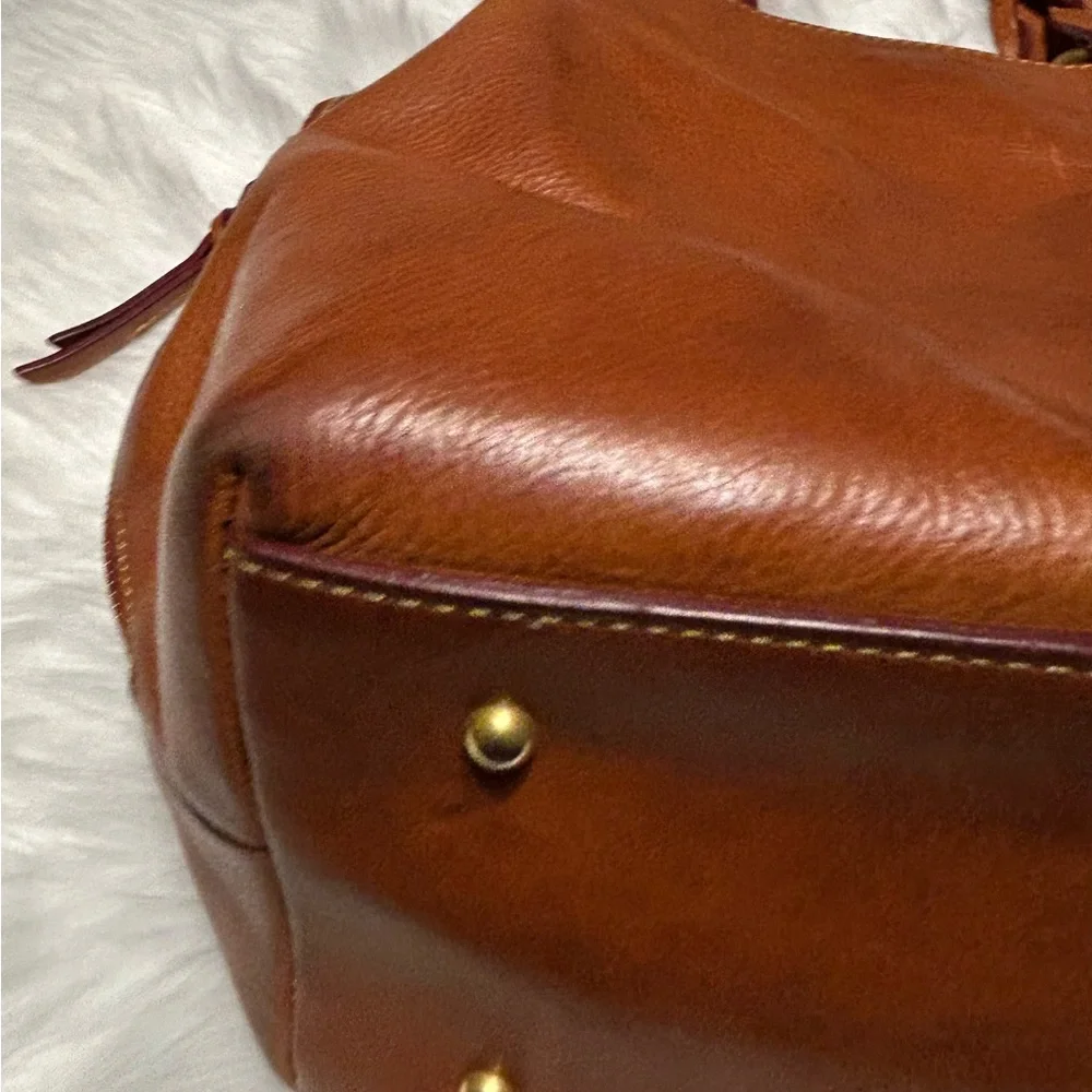 Dooney Bourke Florentine Leather Large Zip Barlow Satchel - Picture 9 of 16
